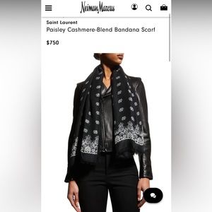 Saint Laurent YSL Paisley Cashmere Scarf